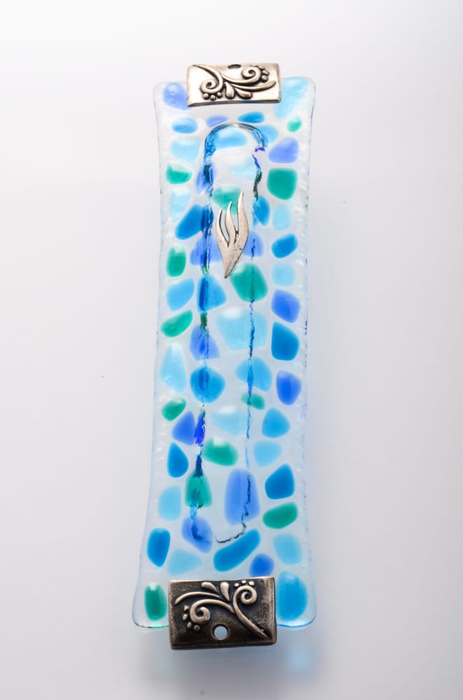 Blue Mosaic Mezuzah Cover - Image 4
