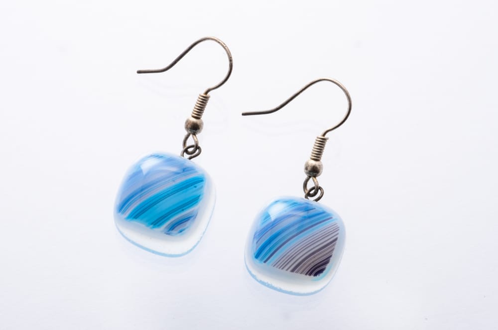 Short Hanging Earrings Blended Blue
