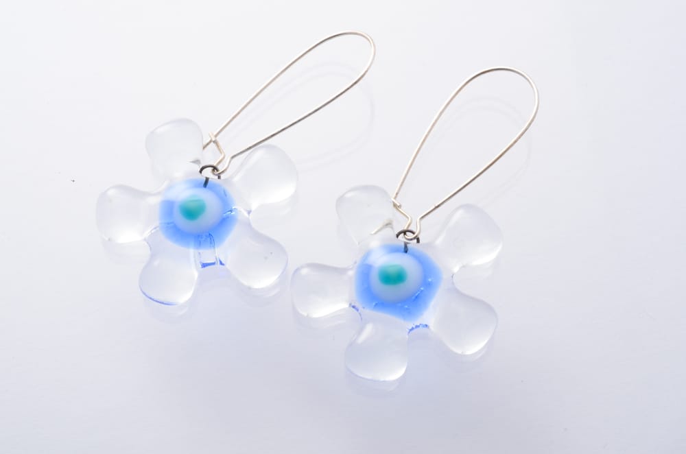 Nurit Design -Transparent blue Earrings